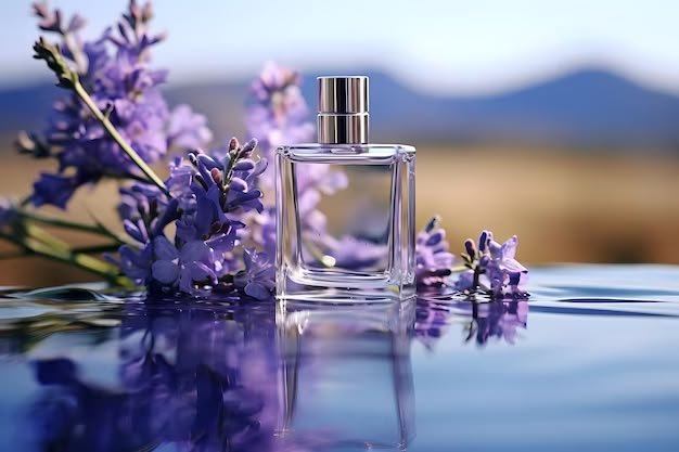 "Botol parfum cantik dengan motif bunga, memancarkan aroma floral segar yang romantis dan memikat. Simbol keanggunan dan kelembutan dalam setiap tetesnya." 