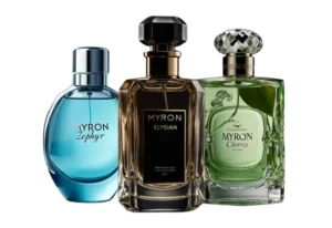 Botol parfum MYRON dengan desain elegan