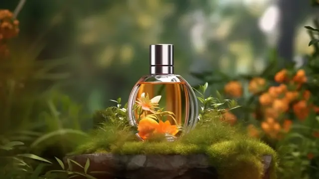 Parfum dengan latar belakang alami
